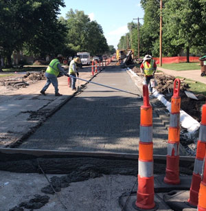 Street improvement work on 40th Street between Highway 2 and Clifford - June 2020