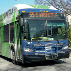 Photo of StarTran bus on Downtown Trolley route
