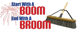 Start with a boom, end with a broom