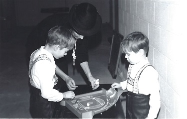 1970s game between two children at the Air Park Recreation Center gym.