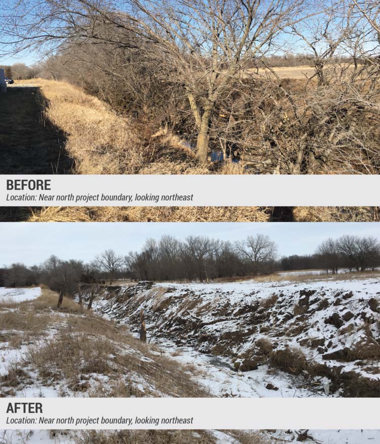 Before and After - location: near north project boundary, looking northeast