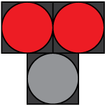 Illustration showing pedestrian hybrid beacon with solid red lights for motorists