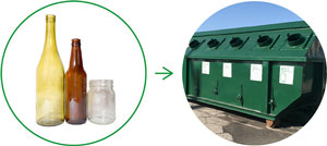 Go for extra points: take glass bottles to public recycling collection sites