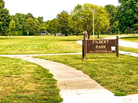 Brown park's sign reads, 