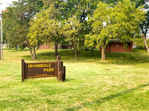 Brown park's sign reads, 