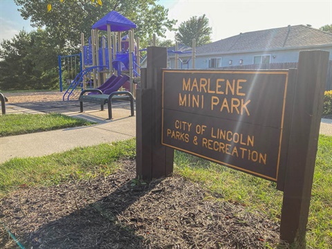 City of Lincoln brown park's sign reading 