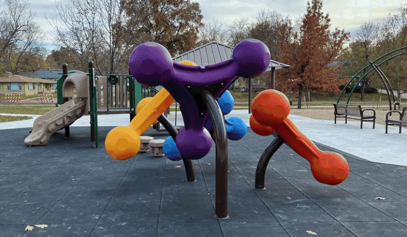 Rotating around the playground at Rudge Memorial Park to show it from all sides 