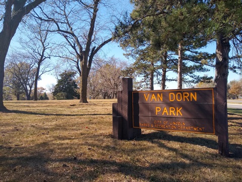 City of Lincoln Parks and Recreation sign reads Van Dorn Park.
