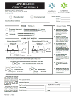 Curb Cut and Sidewalk Permit Application
